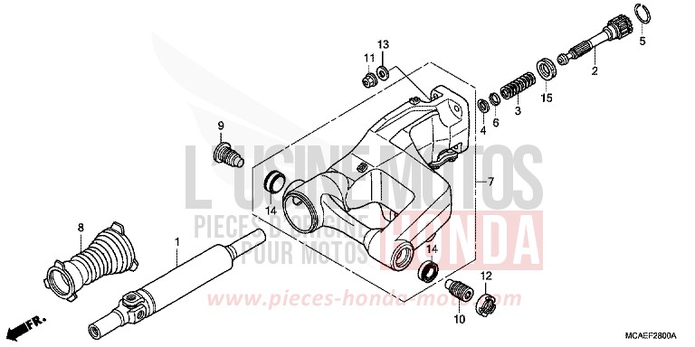 BRAS OSCILLANT de Gold Wing PEARL GLARE WHITE (NHB53) de 2015